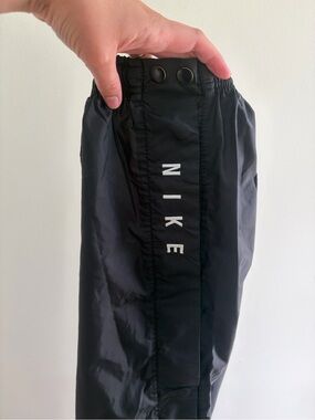 Vintage Nike Black Side-Logo Snap Track Pants